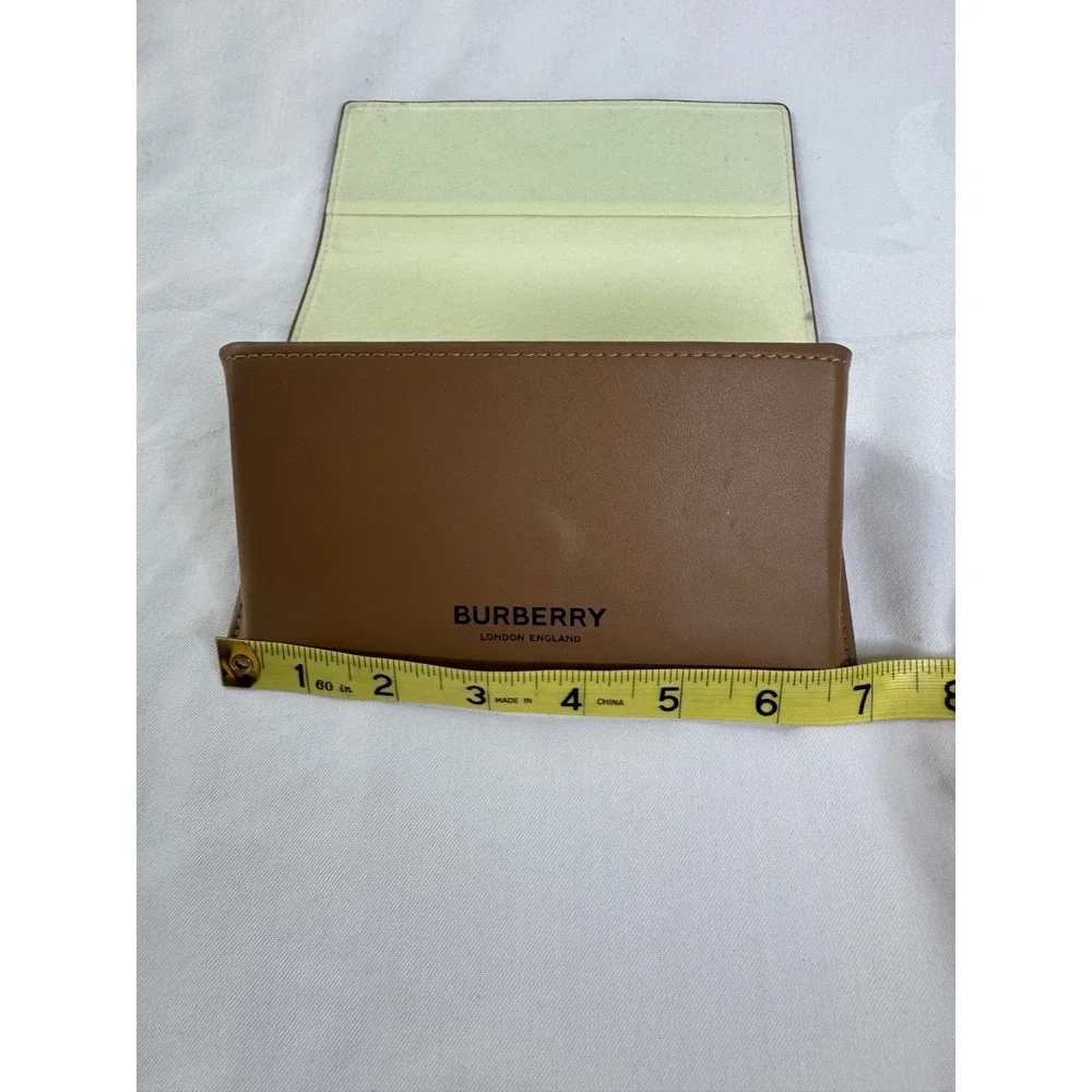 Burberry London England Tan Leather‎ Triangular Eyeglasses Sunglasses Case